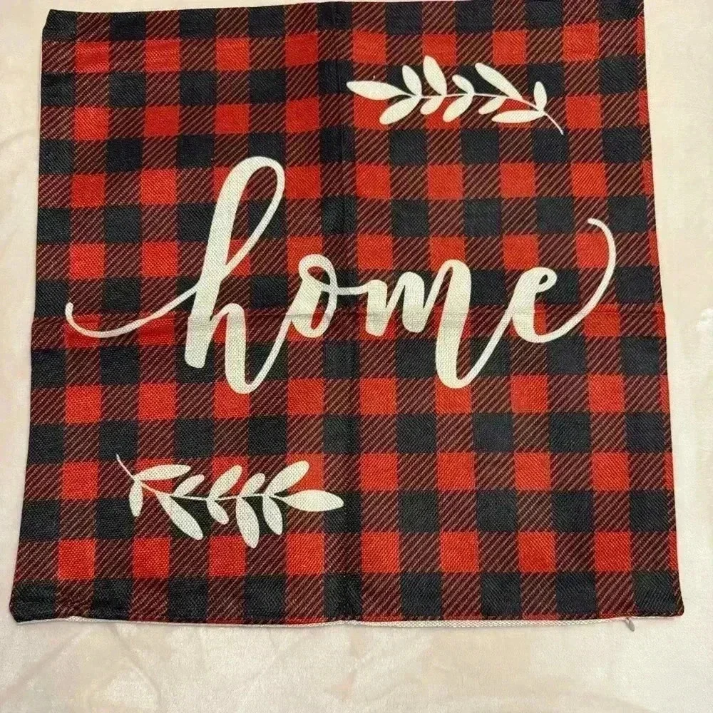 Set of 4 Holiday Zippered pillows covers NWOT Believe Let it Snow Family Home